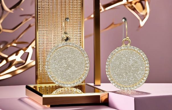 Glitter Circle Earrings