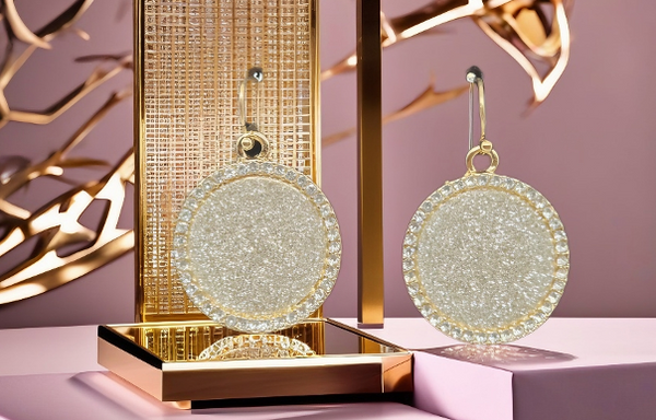 Glitter Circle Earrings