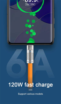 120W 6A Super Fast Charge Liquid Silicone Cable