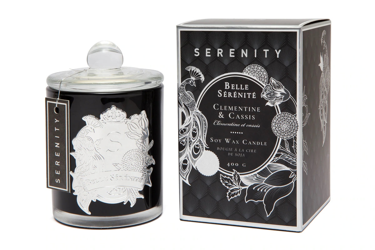 Luxury Belle Sérénité - Clementine & Cassis 400g Soy Wax Candle | Hand-Poured Aromatic Home Fragrance